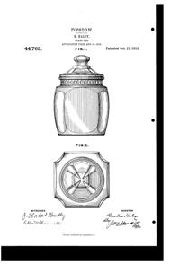 U. S. Glass Jar Design Patent D 44763-1