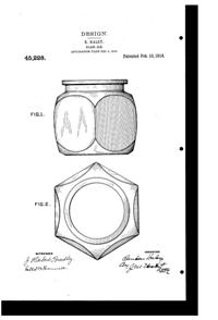 U. S. Glass Jar Design Patent D 45228-1