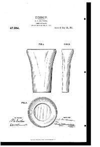 U. S. Glass Tumbler Design Patent D 47354-1