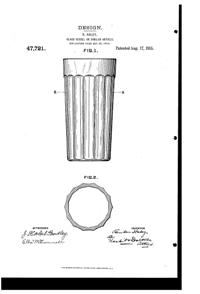 U. S. Glass Tumbler Design Patent D 47721-1