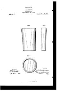 U. S. Glass Tumbler Design Patent D 48217-1