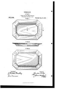 U. S. Glass #15181 Plate Design Patent D 50195-1