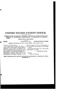U. S. Glass Footed Tumbler Design Patent D 52093-2