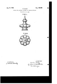 U. S. Glass #    1 Finial Design Patent D 66366-1
