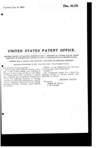 U. S. Glass #    1 Finial Design Patent D 66366-2