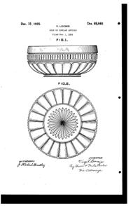 U. S. Glass #15325 Wakefield Bowl Design Patent D 69040-1