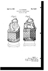 U. S. Glass # 7562 Santa Claus Lamp Design Patent D 72457-1