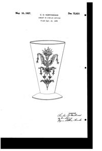 U. S. Glass Julia Etch on #14185 Footed Tumbler Design Patent D 72631-1