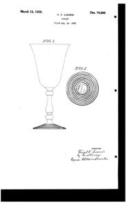 U. S. Glass #15001 Epernay Goblet Design Patent D 74685-1