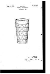 U. S. Glass Tumbler Design Patent D 79393-1