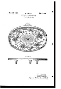 U. S. Glass Shaggy Daisy Cake Plate Design Patent D 79994-1