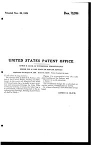 U. S. Glass Shaggy Daisy Cake Plate Design Patent D 79994-2