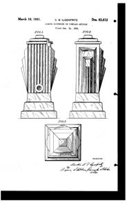 U. S. Glass #32362 Modernistic Dispenser Design Patent D 83612-1