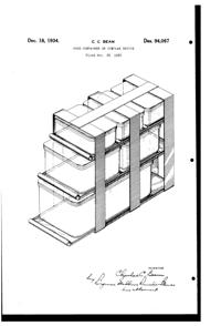 U. S. Glass Refrigerator Dish Set Design Patent D 94067-1