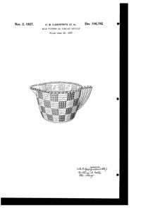 U. S. Glass #15364 Basquette Berry Creamer Design Patent D106792-1