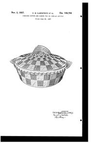 U. S. Glass #15364 Basquette Butter Dish Design Patent D106794-1