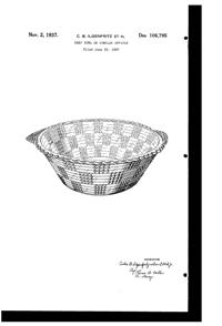 U. S. Glass #15364 Basquette Bowl Design Patent D106795-1