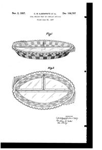 U. S. Glass #15364 Basquette Relish Tray Design Patent D106797-1