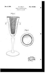 U. S. Glass Spectra Cutting #15034 Goblet Design Patent D107824-1