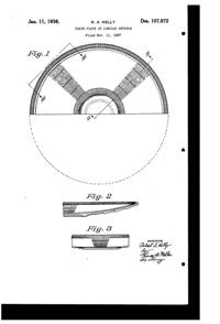 U. S. Glass #15365 Cascade Torte Plate Design Patent D107872-1