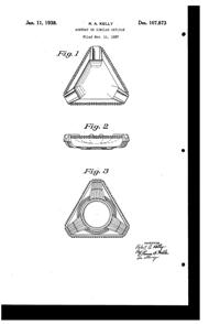 U. S. Glass #15365 Cascade Ash Tray Design Patent D107873-1