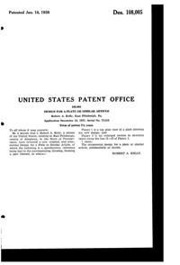 U. S. Glass #15365 Cascade Plate Design Patent D108005-2