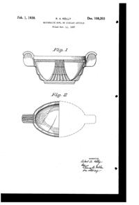 U. S. Glass #15365 Cascade Mayonnaise Bowl Design Patent D108203-1