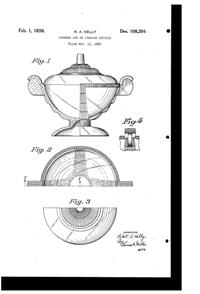 U. S. Glass #15365 Cascade Covered Cookie Jar Design Patent D108204-1