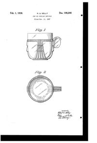 U. S. Glass #15365 Cascade Cup Design Patent D108205-1