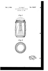 U. S. Glass #15365 Cascade Shaker Design Patent D108207-1