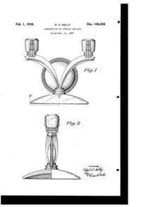 U. S. Glass #15365 Cascade Candlestick Design Patent D108208-1