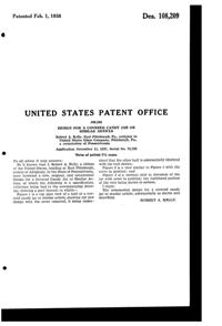 U. S. Glass #15365 Cascade Covered Candy Jar Design Patent D108209-2