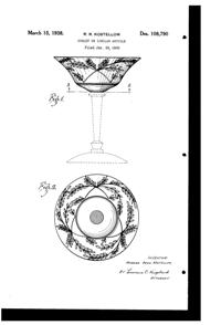 U. S. Glass Wheat Cutting on #17323 Goblet Design Patent D108790-1