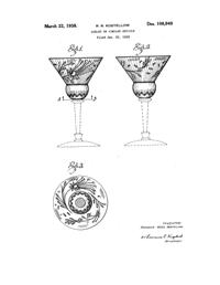 U. S. Glass Cutting on #17313 Goblet Design Patent D108949-1