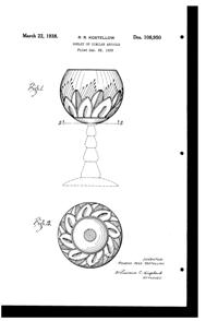 U. S. Glass Cutting on #15365 Cascade Goblet Design Patent D108950-1