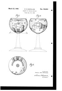 U. S. Glass Cutting on Goblet Design Patent D108953-1