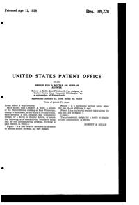 U. S. Glass #15365 Cascade Bottle Design Patent D109220-2