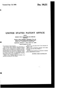 U. S. Glass Guild Gossamer Decanter Design Patent D109221-2