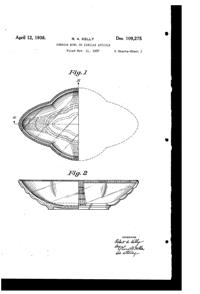 U. S. Glass #15365 Cascade Bowl Design Patent D109275-1