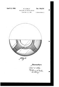 U. S. Glass #15365 Cascade Salad Bowl Design Patent D109276-2