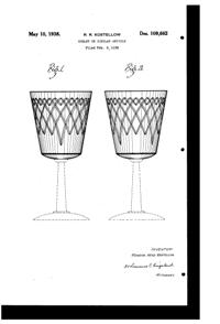 U. S. Glass Cutting on Goblet Design Patent D109662-1