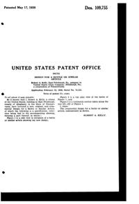 U. S. Glass #15365 Cascade Bottle Design Patent D109755-2