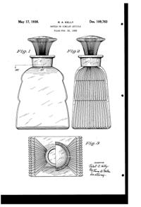 U. S. Glass #15365 Cascade Bottle Design Patent D109763-1