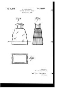 U. S. Glass #15365 Cascade Decanter Design Patent D110672-1