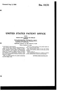 U. S. Glass Carnival Cutting on Goblet Design Patent D110723-2