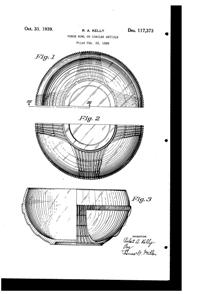 U. S. Glass #15365 Cascade Punch Bowl Design Patent D117373-1