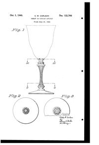 U. S. Glass #17358 Goblet Design Patent D122766-1