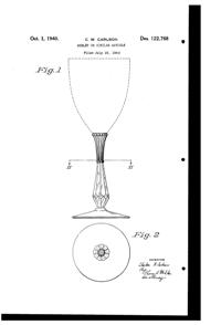 U. S. Glass #17357 Goblet Design Patent D122768-1