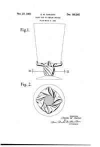 U. S. Glass Vase Design Patent D165265-1