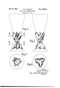 U. S. Glass # 6418 Vase Design Patent D165267-1